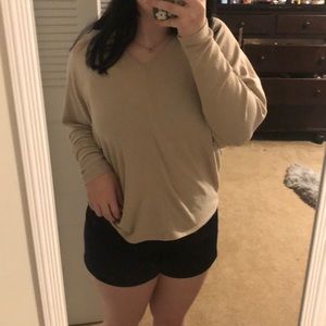 Tan off the shoulder Sweater